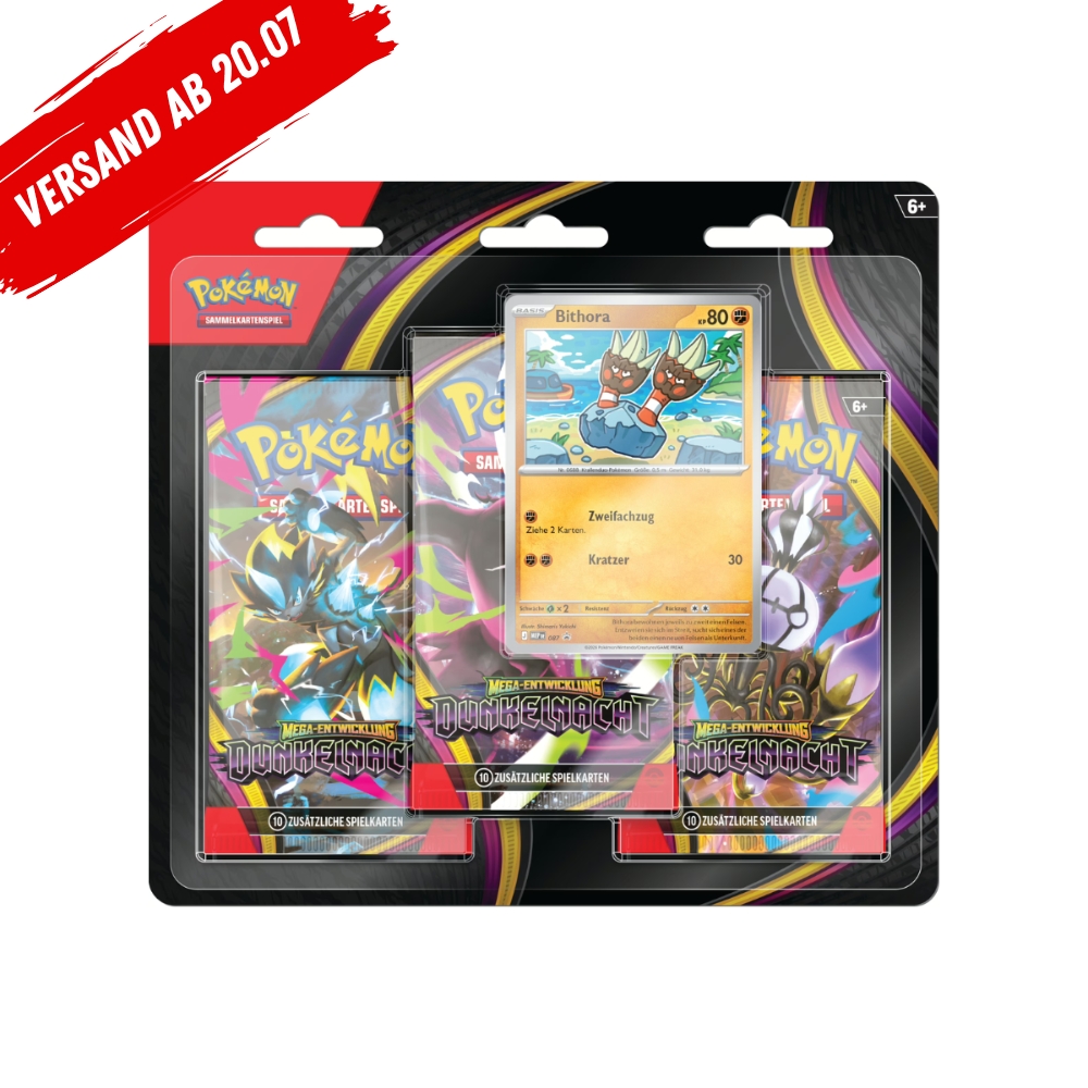 Pokemon Mega Entwicklung Dunkelnacht 3er Blister Bithora DEUTSCH VORBESTELLUNG