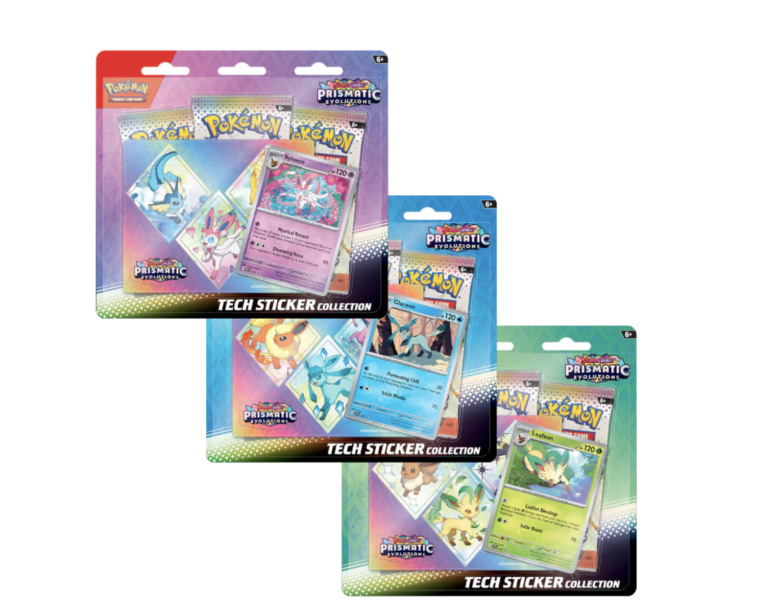 Pokemon Prismatische Entwicklungen Tech Sticker Kollektionen 3er Bundle DEUTSCH