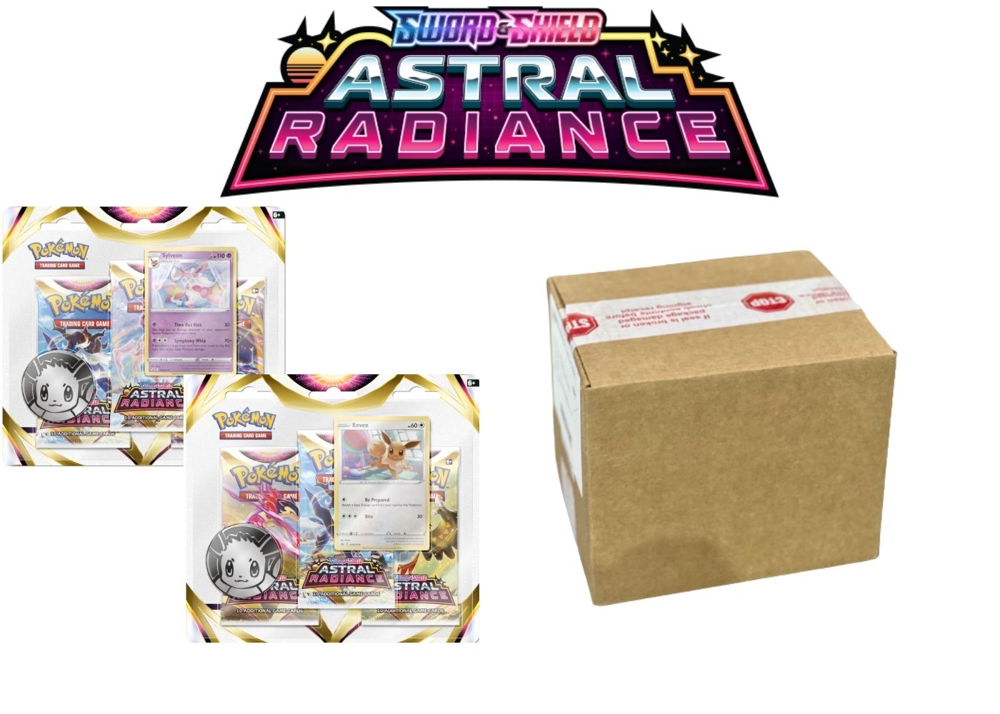 Pokemon Astral Radiance 3er Pack Blister Case  ENGLISCH VORBESTELLUNG 
