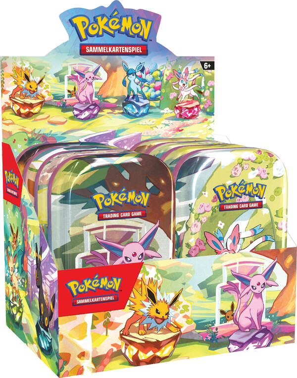 Pokemon Prismatische Entwicklungen Mini Tin Display DEUTSCH