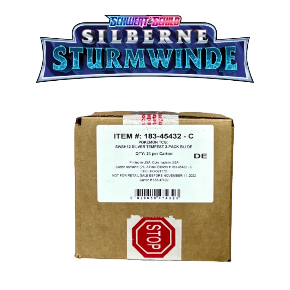 Pokemon Silberne Sturmwinde 3-Pack Blister Case DEUTSCH