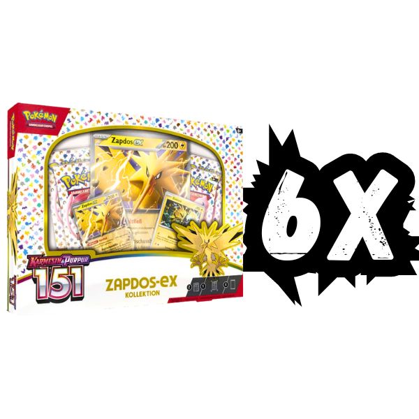 Pokemon 151 Zapdos EX Kollektion 6x DEUTSCH
