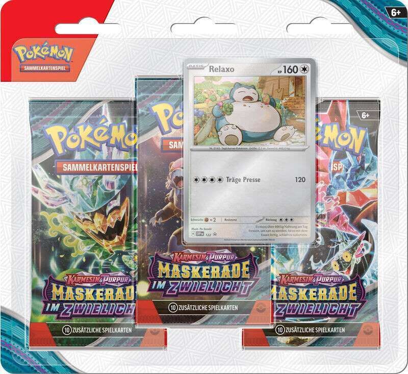 Pokemon Maskerade im Zwielicht 3er Blister Relaxo DEUTSCH