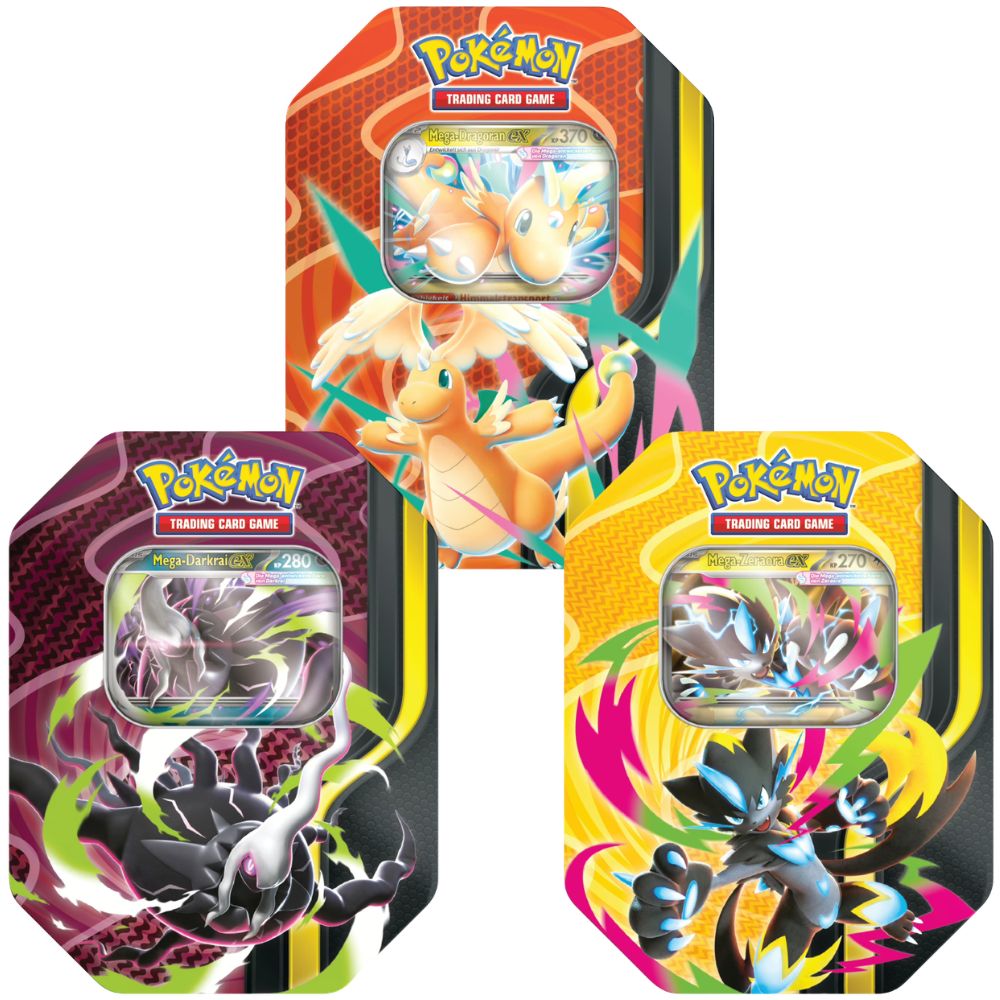 Pokemon Mega Forces Tin Box Set Mega Dragoran / Darkrai / Zeraora DEUTSCH VORBESTELLUNG